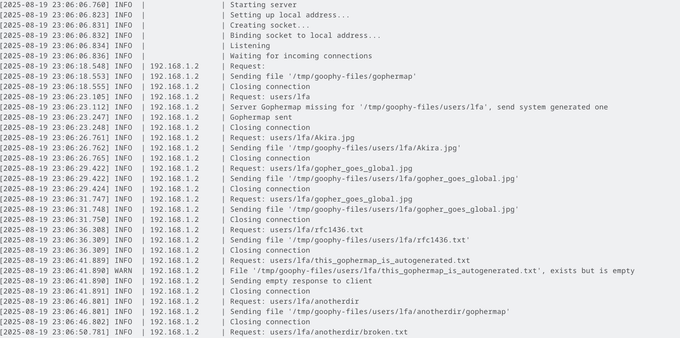 screenshot of log file