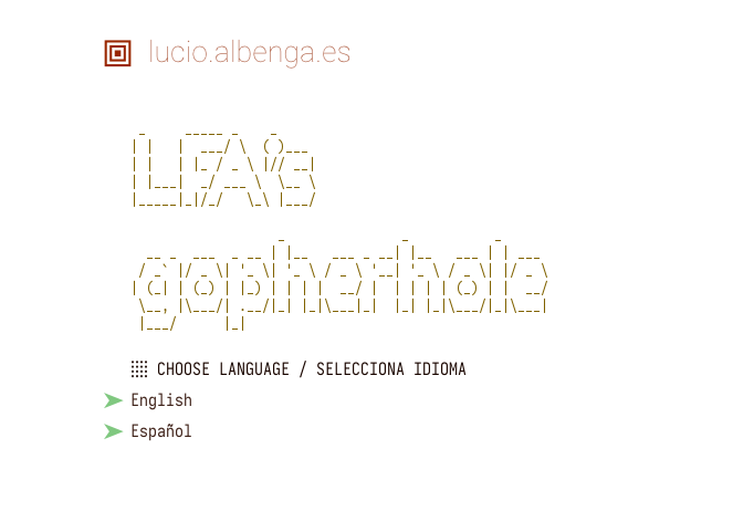 screenshot of main page of my gopherhole